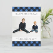 Happy Hanukkah Buffalo-speldenkaart voor Kerstmis Feestdagenkaart (Staand voorkant)