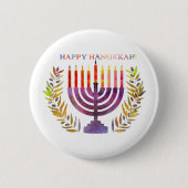Happy Hanukkah-Button Ronde Button 5,7 Cm (Voorkant)