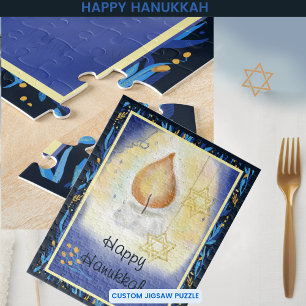 Happy Hanukkah Candle Light Legpuzzel