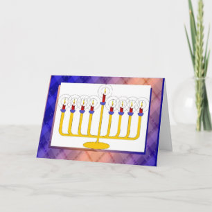 Happy Hanukkah Candle Stick Wenskaart Feestdagen Kaart