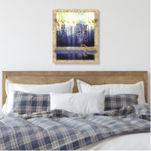 Happy Hanukkah Candles Blue Canvas Afdruk (Insitu (Slaapkamer))