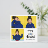 Happy Hanukkah Candles | Feestdagen 3 foto's Kaart (Staand voorkant)