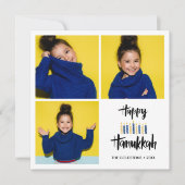Happy Hanukkah Candles | Feestdagen 3 foto's Kaart (Voorkant)