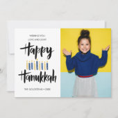 Happy Hanukkah Candles | Feestdagen verticale foto Kaart (Voorkant)