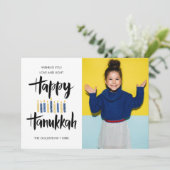 Happy Hanukkah Candles | Feestdagen verticale foto Kaart (Staand voorkant)