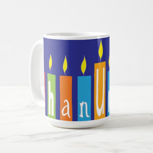 Happy Hanukkah Candles Mok (Voorkant links)