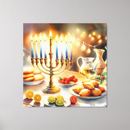 Happy Hanukkah Canvas Afdruk (Voorkant)