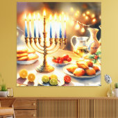 Happy Hanukkah Canvas Afdruk (Insitu (Woonkamer))