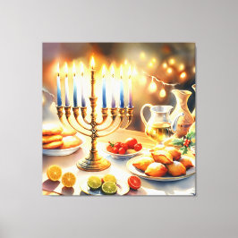 Happy Hanukkah Canvas Afdruk