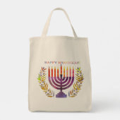 Happy Hanukkah-Canvas tas (Achterkant)