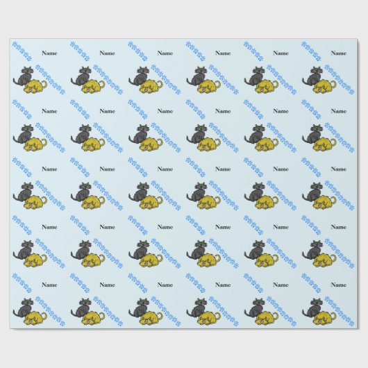 Happy Hanukkah Cat Gift Wrap Cadeaupapier (Vlak)