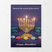 Happy Hanukkah Celebrate Mirakel of Season Drieluik Wenskaart (Cover)
