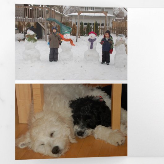 Happy Hanukkah Celebrate Mirakel of Season Drieluik Wenskaart (Binnenzijde eerst)