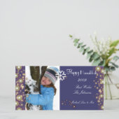 Happy Hanukkah, champagne bubbels fotokaarten Feestdagenkaart (Staand voorkant)