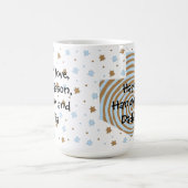 Happy Hanukkah/Chanukah Blue/Brown Star Mok (Center)