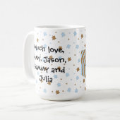 Happy Hanukkah/Chanukah Blue/Brown Star Mok (Voorkant links)