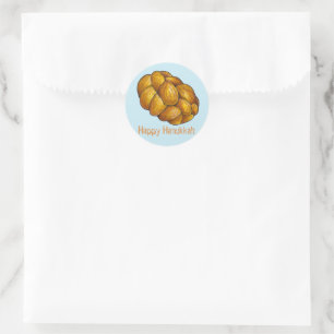Happy Hanukkah Chanukah Challah Bread Holiday Ronde Sticker