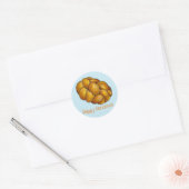 Happy Hanukkah Chanukah Challah Bread Holiday Ronde Sticker (Envelop)