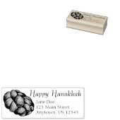 Happy Hanukkah Chanukah Challah Bread Loaf Adres Rubberstempel (Gestempeld)