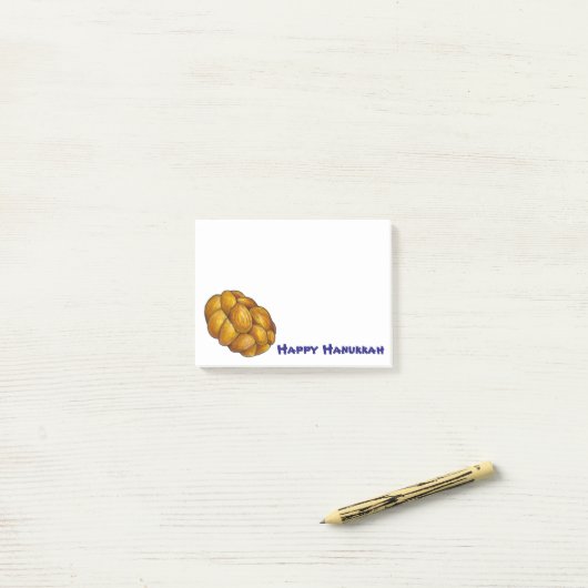 Happy Hanukkah Chanukah Challah Bread Post-its Post-it® Notes (Op bureau)