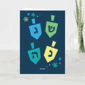 Happy Hanukkah Chanukah Dreidel Greeting Card Kaart (Achterkant)