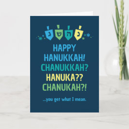 Happy Hanukkah Chanukah Dreidel Greeting Card Kaart