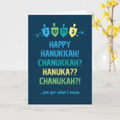 Happy Hanukkah Chanukah Dreidel Greeting Card Kaart (Gele Bloem)