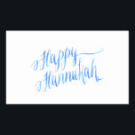 Happy Hanukkah Chanukah HANNUKKAH HANUKA Rechthoekige Sticker<br><div class="desc">Gebruik onze koele sjabloon, kunstwerk, foto, grafisch, of illustratie, dan voeg een naam, een tekst, een citaat, of een monogram aan creëer uw eigen douane of monogrammed het schrapen sticker of etiket toe. Klik op de knop "Aanpassen!" om deze volledig aan te passen. Deze etiketten van landschapstickers zijn grote geschenken...</div>