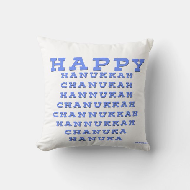 HAPPY HANUKKAH CHANUKAH HANUKKAH PILLOW KUSSEN (Voorkant)