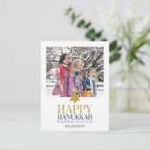 Happy Hanukkah Chanukah Holiday Foto Briefkaart (Staand voorkant)