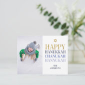 Happy Hanukkah Chanukah Holiday Foto Briefkaart (Staand voorkant)