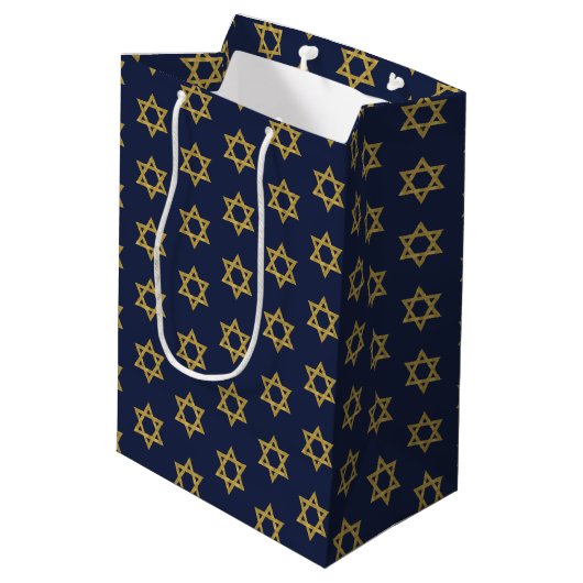 Happy Hanukkah Chanukah Holiday Gift Bag Medium Cadeauzakje (Achterkant Gekanteld)