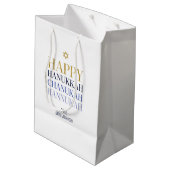 Happy Hanukkah Chanukah Holiday Gift Bag Medium Cadeauzakje (Achterkant Gekanteld)