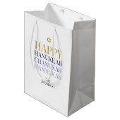 Happy Hanukkah Chanukah Holiday Gift Bag Medium Cadeauzakje (Voorkant Gekanteld)
