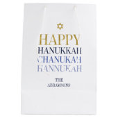Happy Hanukkah Chanukah Holiday Gift Bag Medium Cadeauzakje (Achterkant)