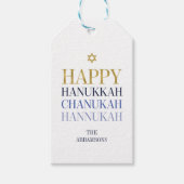 Happy Hanukkah Chanukah Holiday Gift Labels Cadeaulabel (Voorkant)