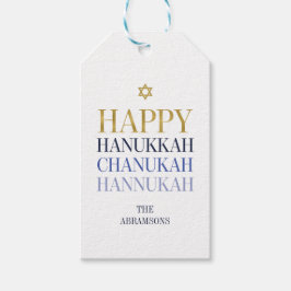 Happy Hanukkah Chanukah Holiday Gift Labels Cadeaulabel