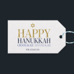 Happy Hanukkah Chanukah Holiday Gift Labels Cadeaulabel<br><div class="desc">Faux-gesimuleerde goudfolie vormen een onderdeel van dit ontwerp. Pas de aangepaste tekst hierboven aan. U kunt extra coördinerende punten in ons "Happy Hanukkah Chanukah" collectie vinden.</div>