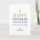 Happy Hanukkah Chanukah Holiday Greeting Card Feestdagen Kaart (Voorkant)