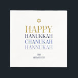 Happy Hanukkah Chanukah Holiday Paper Napkins Servetten<br><div class="desc">Faux-gesimuleerde goudfolie vormen een onderdeel van dit ontwerp. Pas de aangepaste tekst hierboven aan. U kunt extra coördinerende punten in ons "Happy Hanukkah Chanukah" collectie vinden.</div>