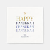 Happy Hanukkah Chanukah Holiday Paper Napkins Servetten (Voorkant)