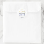 Happy Hanukkah Chanukah Holiday Round Sticker (Tas)