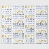 Happy Hanukkah Chanukah Holiday Wrapping Paper Cadeaupapier (Vlak)