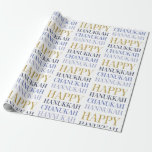 Happy Hanukkah Chanukah Holiday Wrapping Paper Cadeaupapier<br><div class="desc">Faux-gesimuleerde goudfolie vormen een onderdeel van dit ontwerp. U kunt extra coördinerende punten in ons "Happy Hanukkah Chanukah" collectie vinden.</div>
