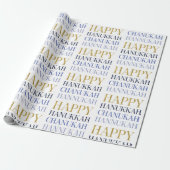 Happy Hanukkah Chanukah Holiday Wrapping Paper Cadeaupapier (Uitgerold)
