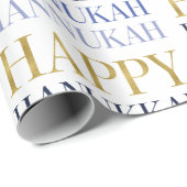 Happy Hanukkah Chanukah Holiday Wrapping Paper Cadeaupapier (Rol Hoek)
