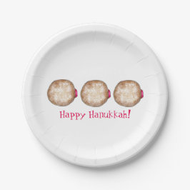Happy Hanukkah Chanukah Jelly Donut Doughnut Papieren Bordje