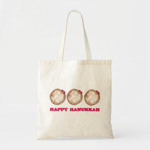 Happy Hanukkah Chanukah Jelly Donut Doughnut Tote Bag