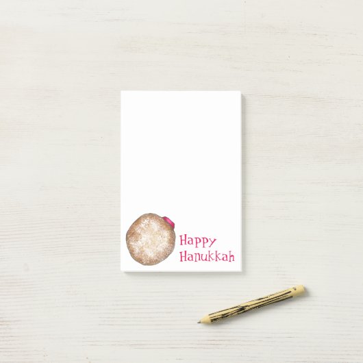 Happy Hanukkah Chanukah Jelly Donut Dougnut Food Post-it® Notes (Op bureau)