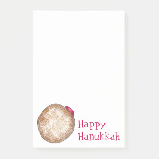 Happy Hanukkah Chanukah Jelly Donut Dougnut Food Post-it® Notes (Voorkant)